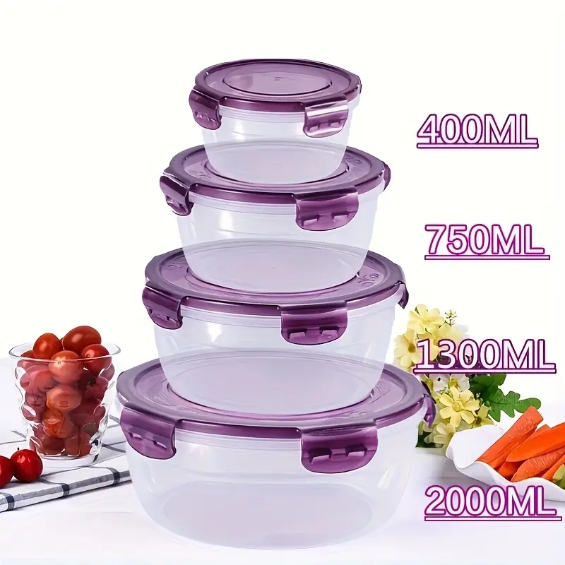 Meal Prep Box - 4 Wadah Penyimpanan Makanan Plastik, Kotak