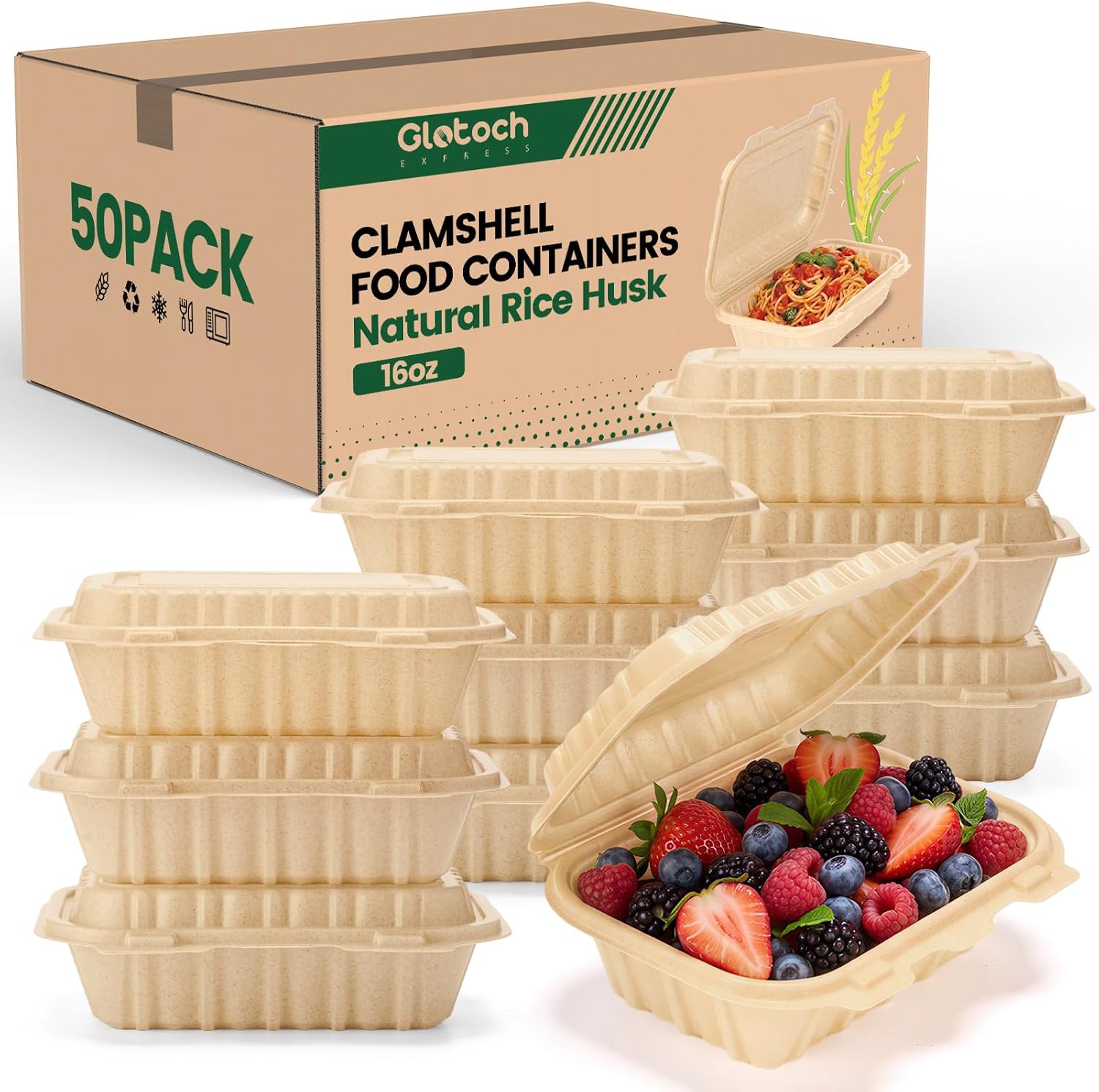 Meal Prep Box - 50 Paket Wadah Bawa Pulang 16oz