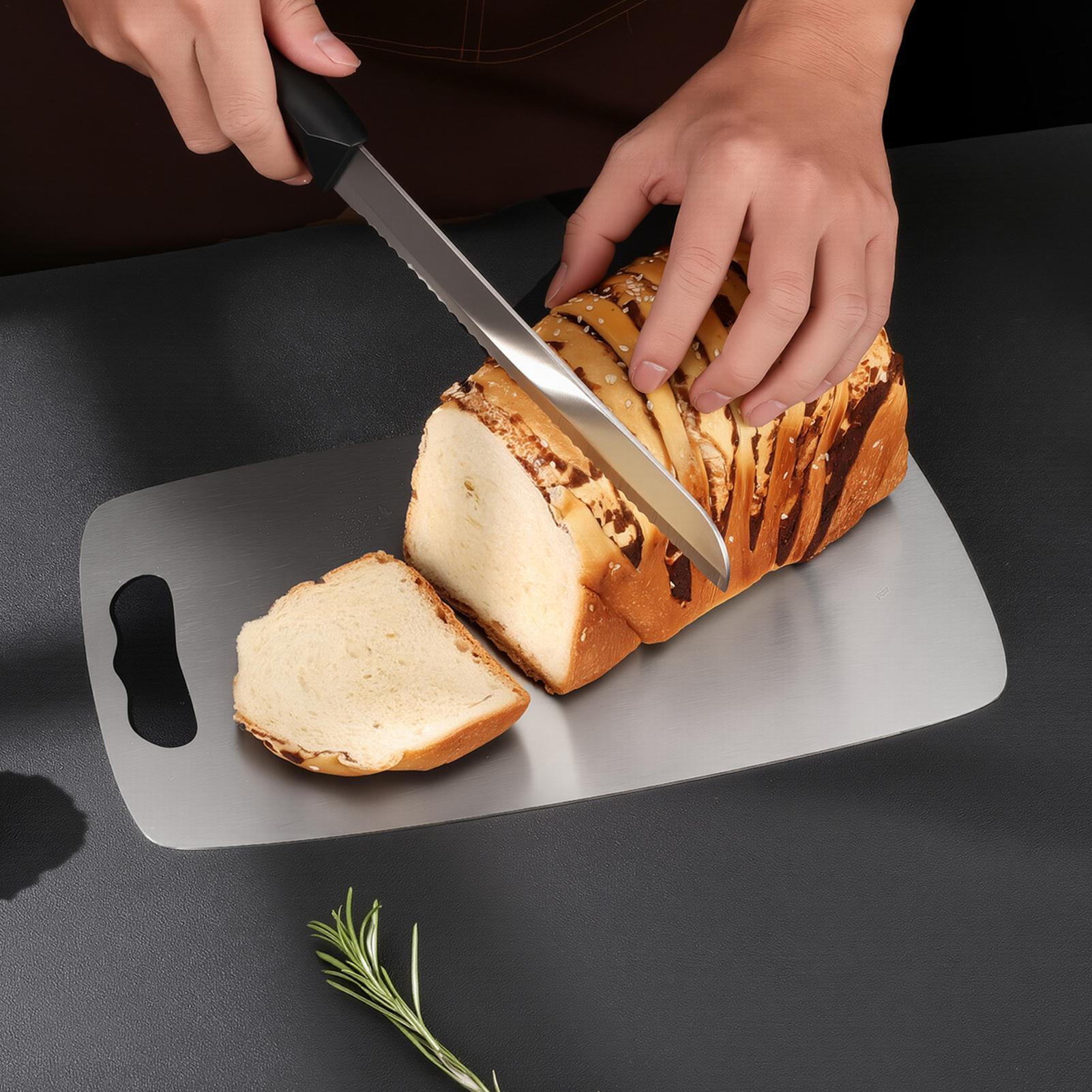 Meal Prep With Chicken - Papan Pemotong Stainless Steel Dua Sisi,