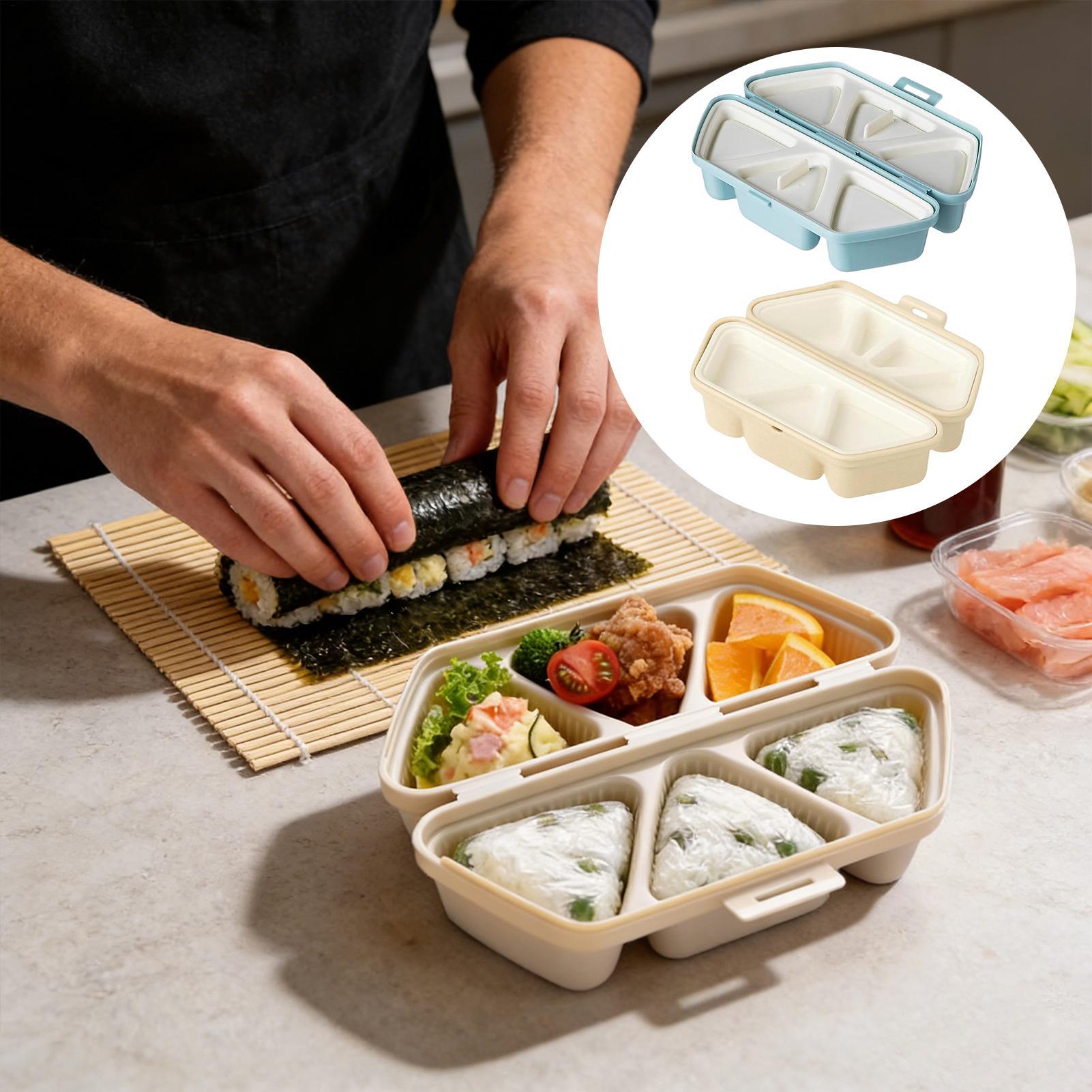 Meal Prep Template - Cetakan Sushi 6 Lubang Bentuk Segitiga,