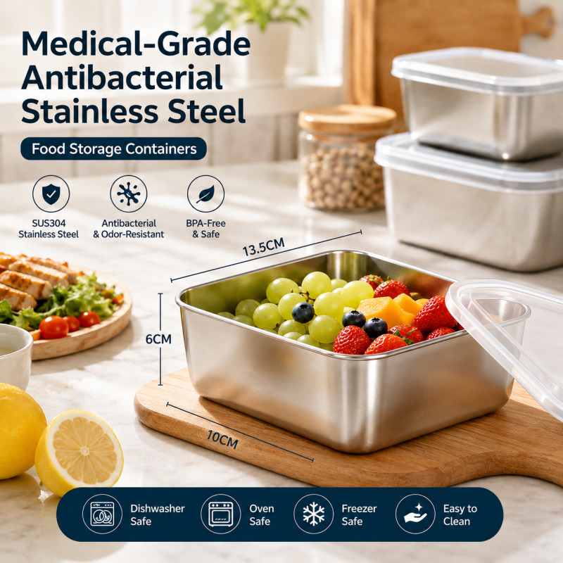 Meal Prep Box - Wadah Penyimpanan Makanan dari Baja Anti