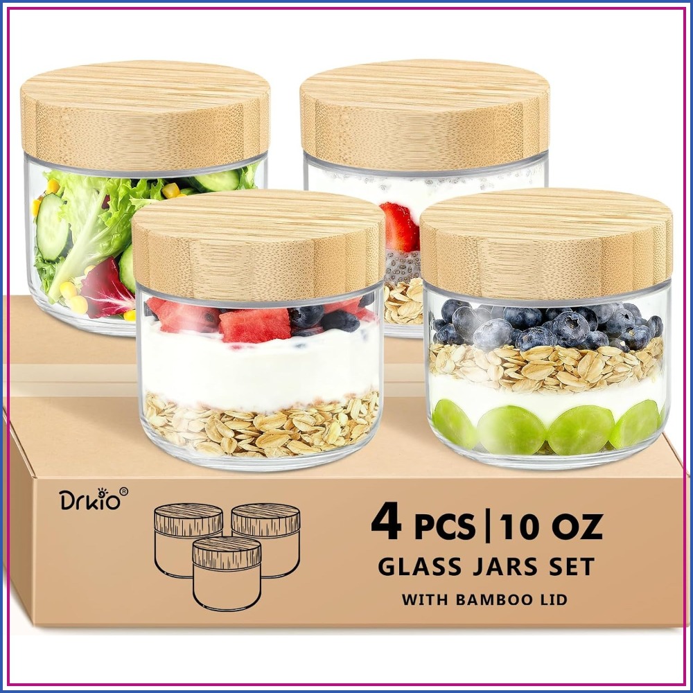 Meal Prep Chia Pudding - 10 Oz Wadah Overnight Oats dengan