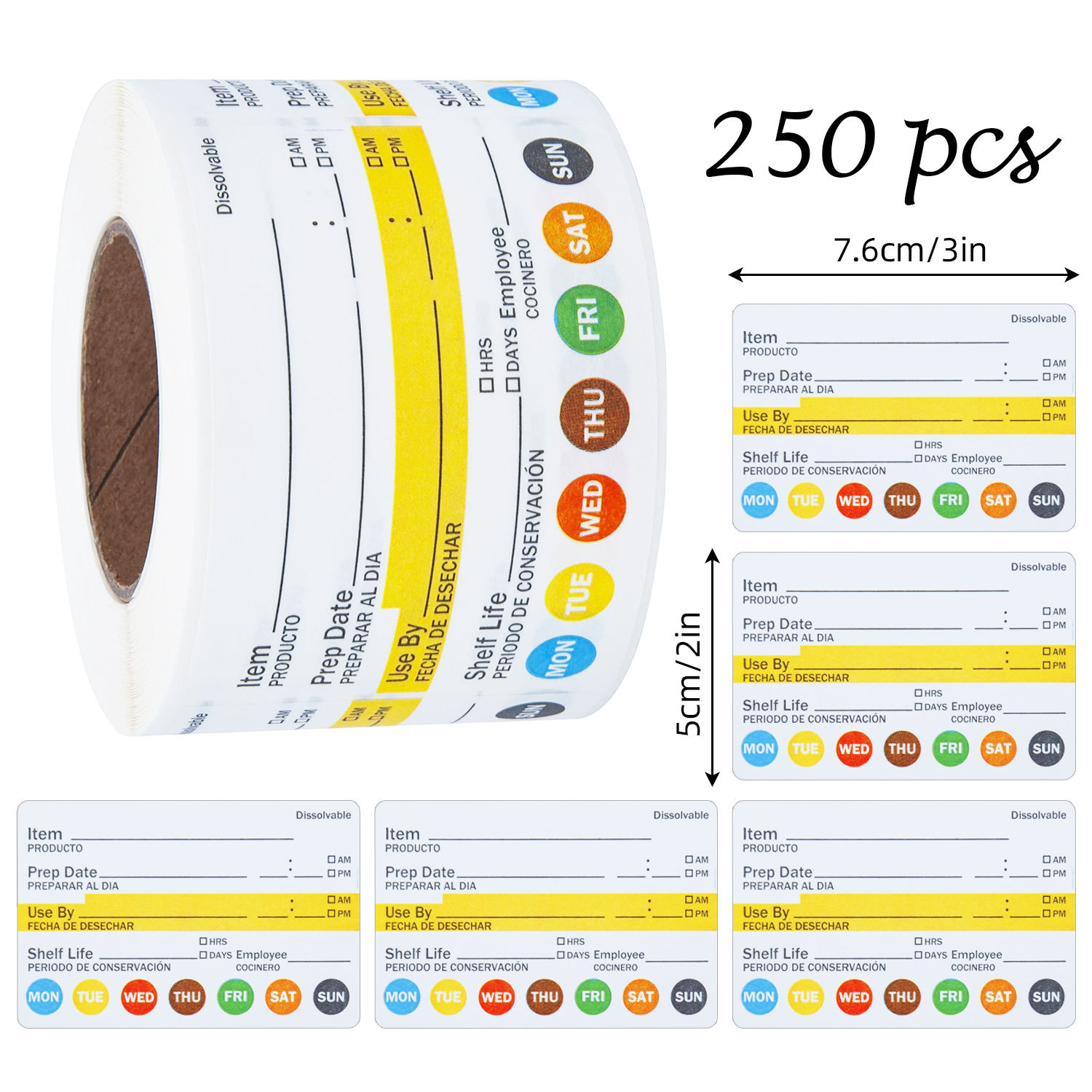 250 Buah/Rol Label Tanggal Mak - Meal Prep Chef ulasan dan harga