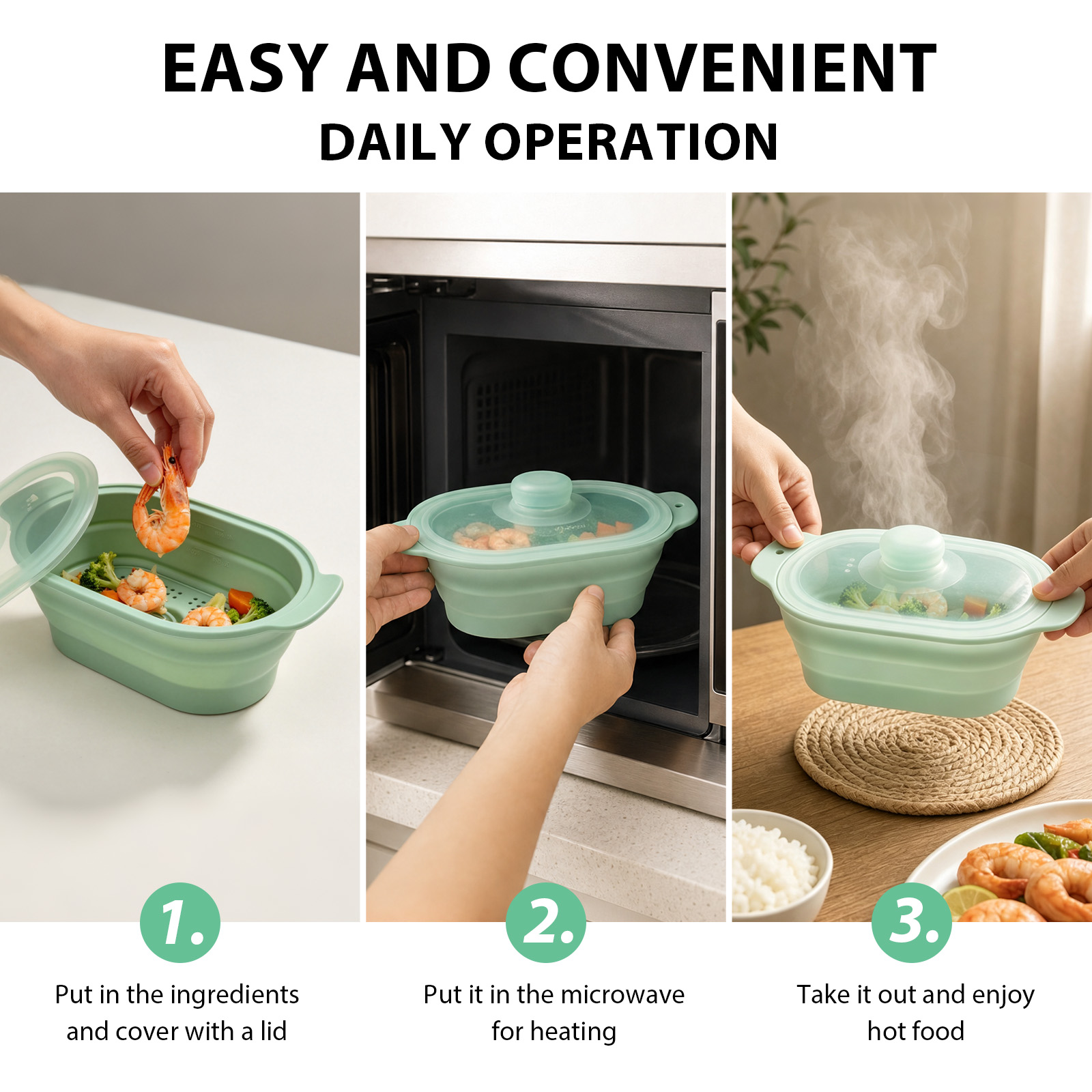 Pengukus Sayuran Silikon untuk - Meal Prep Frozen ulasan dan harga
