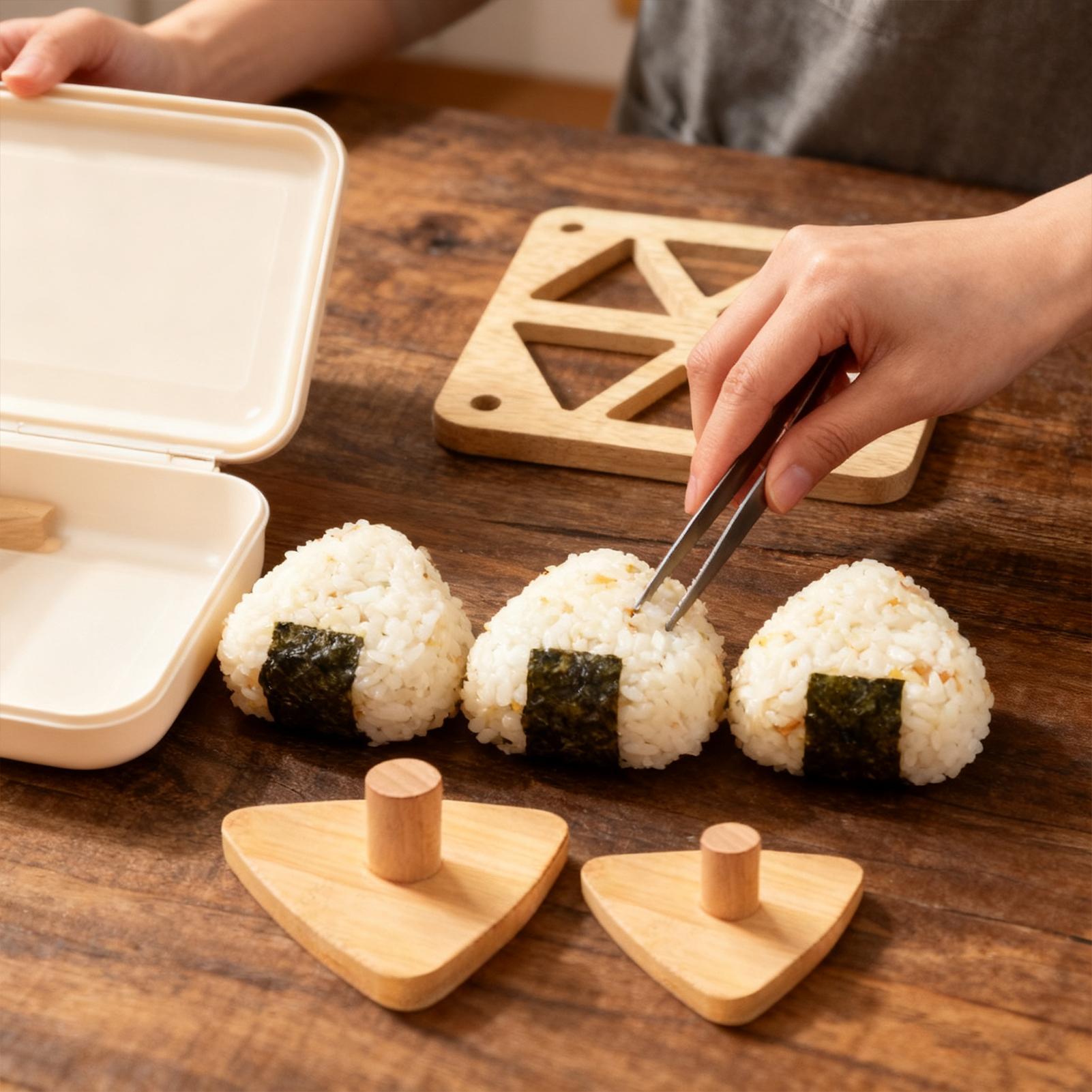 Cetakan Nasi Kepal Kayu Klasik - Meal Prep Template ulasan dan harga