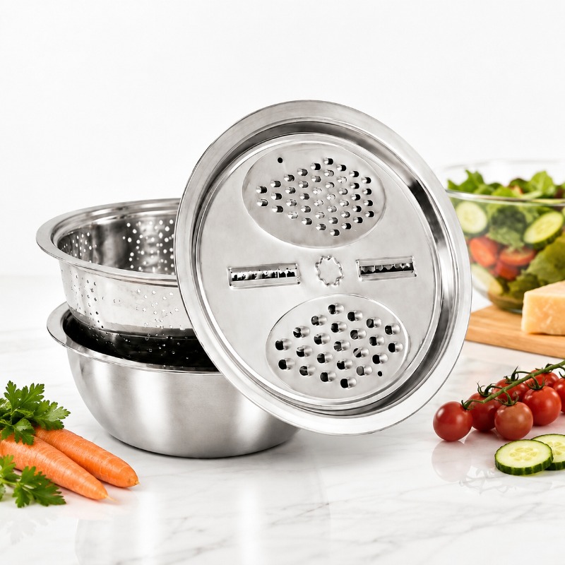 3pcs Set Saringan Dapur Stainl - Meal Prep Chef ulasan dan harga