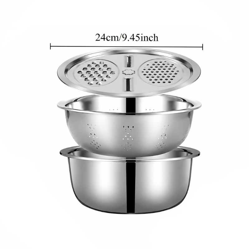 3pcs Set Saringan Dapur Stainl - Meal Prep Chef ulasan dan harga