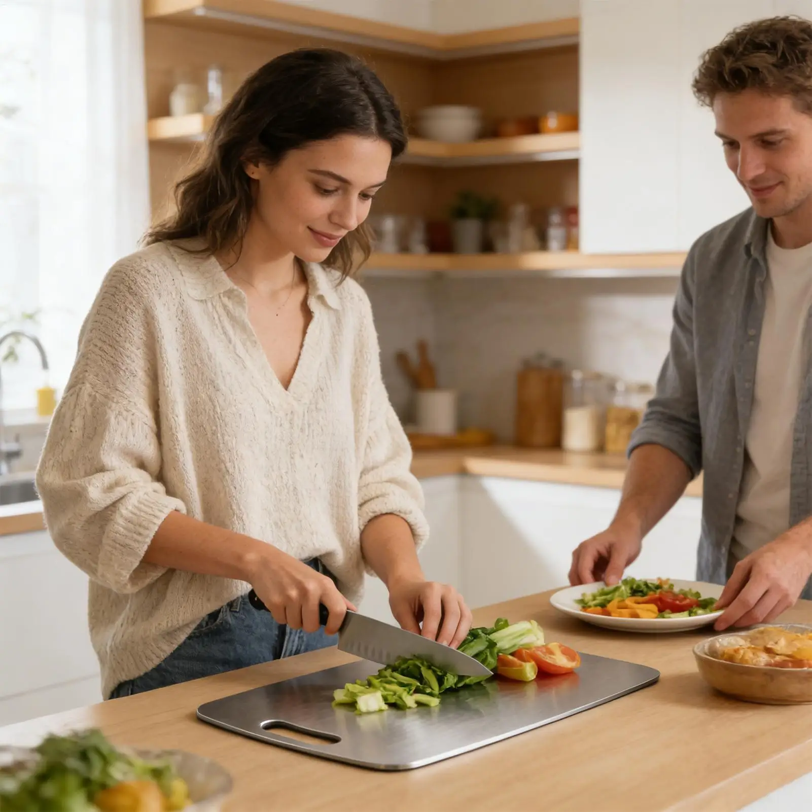 Papan Pemotong Stainless Steel - Meal Prep With Chicken ulasan dan harga