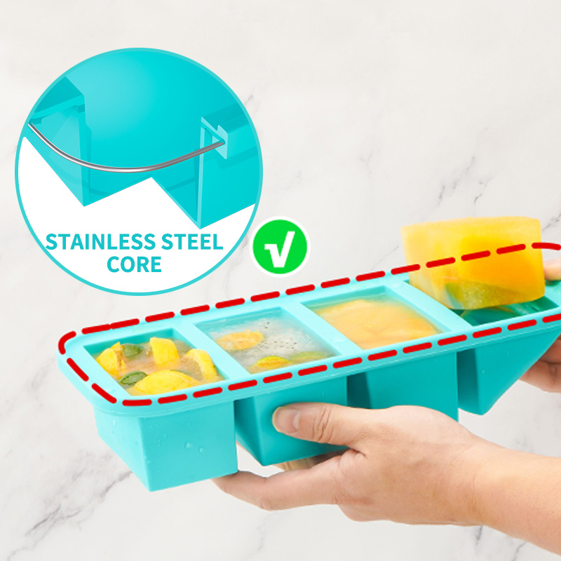 4 Cetakan Beku Silikon Tertutu - Meal Prep Template ulasan dan harga