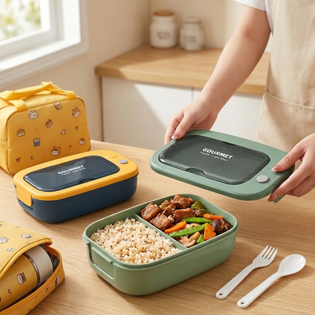 Kotak Bento Plastik untuk Micr - Meal Prep List ulasan dan harga