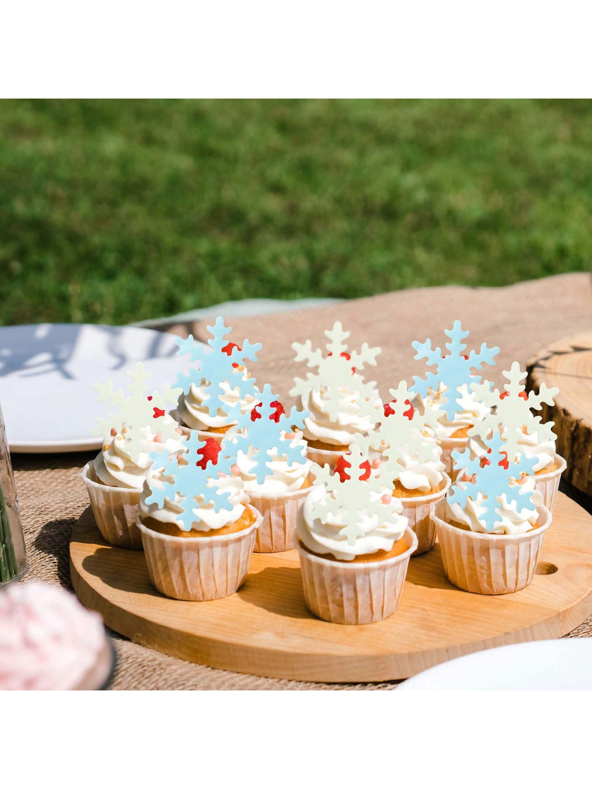 50Pcs Hiasan Kue Cupcake Biru  - Meal Prep Frozen ulasan dan harga