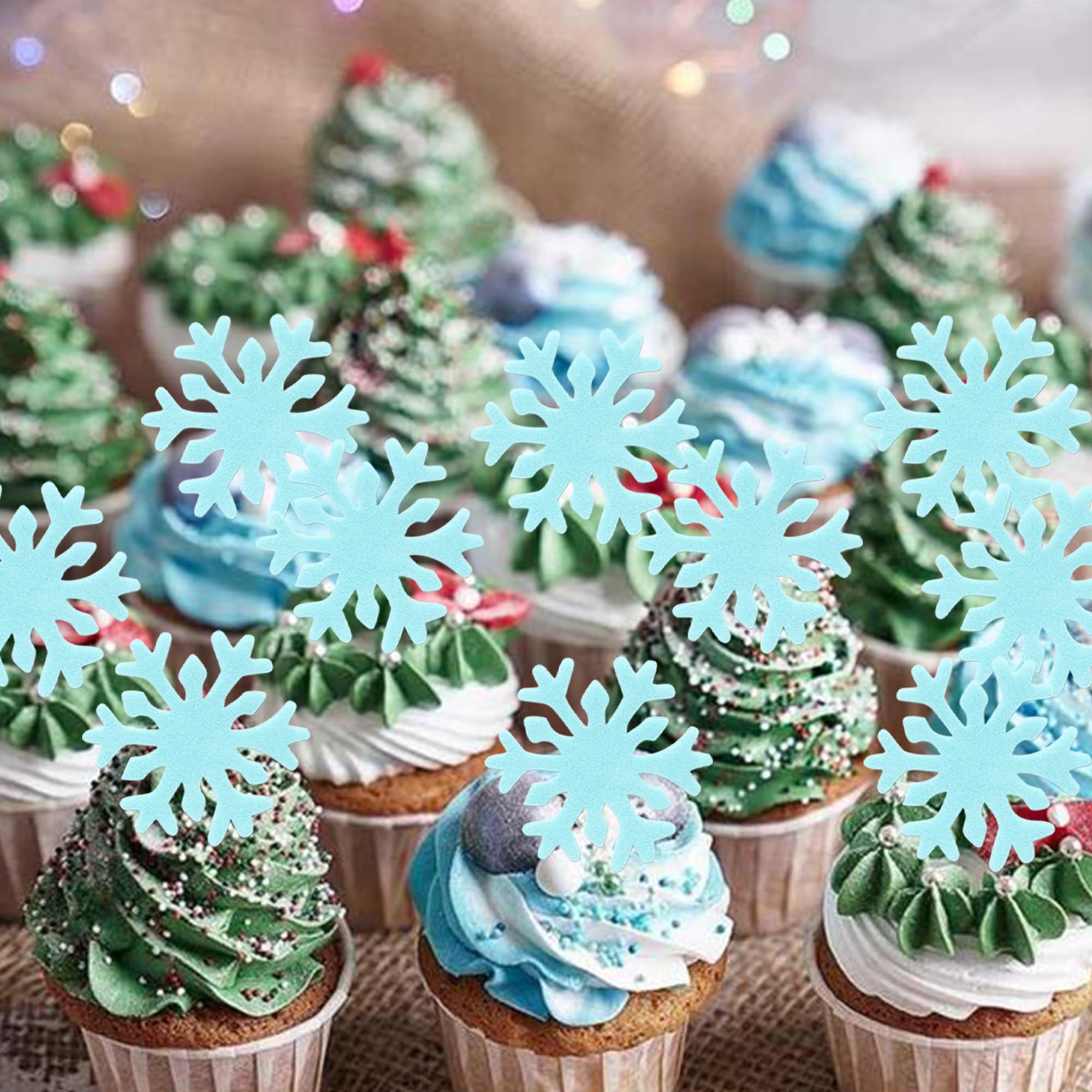50Pcs Hiasan Kue Cupcake Biru  - Meal Prep Frozen ulasan dan harga