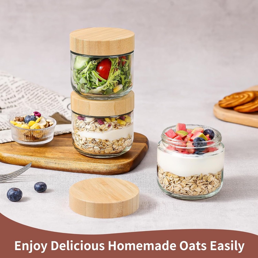 10 Oz Wadah Overnight Oats den - Meal Prep Chia Pudding ulasan dan harga